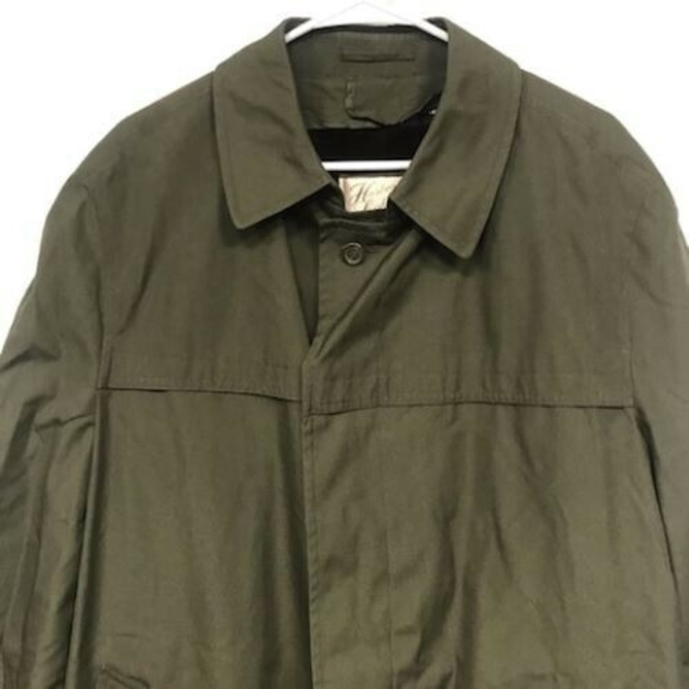 Vintage Harbor Light New York Overcoat Zip In Faux Fur Liner OD Green Men's 44 - Picture 4 of 10